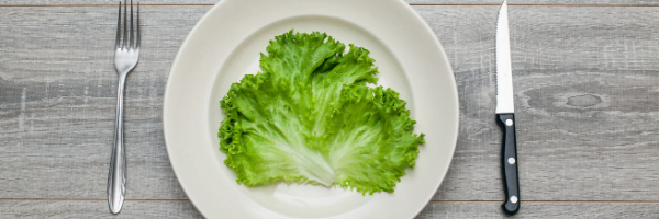 plate with lettuce leaf