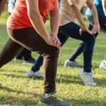 adults stretching